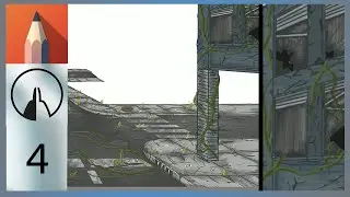 Большой обучающий проект, часть 4 &mdash; Рисование города Апокалипсиса в Autodesk Sketchbook Mobile