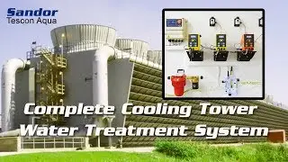Cooling tower water treatment controller probes dosing pumps