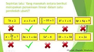 MATHF1: BAB 6: MENGENALPASTI DAN MEMBENTUK PERSAMAAN LINEAR DALAM SATU PEMBOLEHUBAH