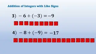 Addition of Integers Using Algebra Tiles