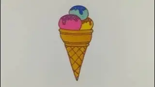 How to Draw Cone Ice Cream Step by Step l Easy  Drawing