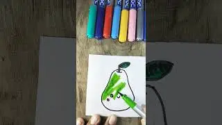 Guava fruit satisfying drawing colour with cuteness #art #viral #shorts