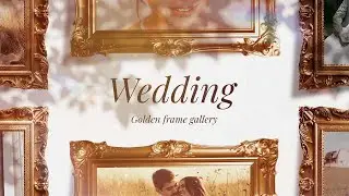Wedding Golden Frame Gallery: Premiere Pro template