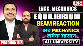 Equilibrium Lecture 2 &ndash; Beam Reactions | Engineering Mechanics Statics | Pradhan Sir | Dinesh Sir
