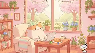 Pusheen&rsquo;s Spring Coffee Nook ☕️ Relaxing Lofi Music for Study & Focus 🌸 Gentle Vibes To Unwind ✨
