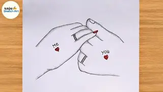 Romantic couple holding hands drawing || Easy drawing ideas for beginners || Anju Sketch Art ||