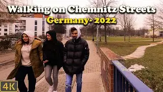 Walking on Chemnitz Streets- Germany- 2022- 4k 🇩🇪