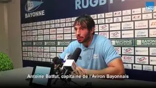 Antoine Battut, capitaine bayonnais, satisfait de l'entr&eacute;e en mati&egrave;re contre Brive