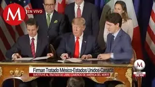 Peña Nieto, Donald Trump y Justin Trudeau firman el T-MEC