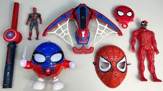 20 minutes of satisfied Marvel toy set unboxing,Spider Man toy gun,glowing mask,action doll reviews.