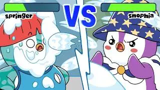 Penguin SNOWBALL FIGHT Challenge &ndash; Springer vs. Snophia