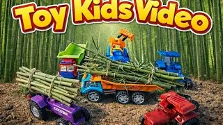 JCB Toy Bamboo Loading & Transport 🚛🌿 | Kids Toy Construction Video | RK TOY 