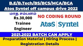 Atos Syntel Recruitment Process 2022 Tamil | Atos Syntel Aptitude Test | Atos Off Campus Drive 2022