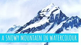 How to paint a snowy mountain peak in watercolour