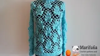 how to crochet lace pullover sweater tunic  by marifu6a