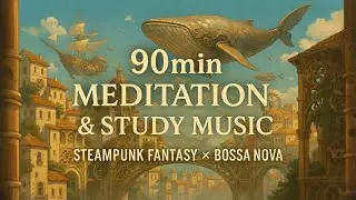 Steampunk Fantasy Study & Meditation Music (90min) — Relaxing Bossa Nova Ambient | AI Mechanica