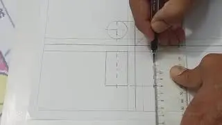 طريقة رسم مساقط الاسطوانه