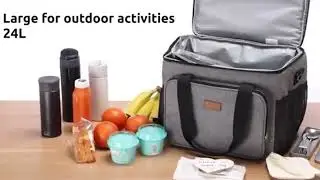 Large Insulated Lunch Bag with Adjustable  Strap, Leak Proof Cooler Bag