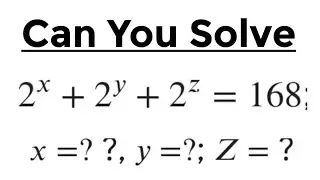 A Nice Math Exponent Simplification.Find x,  y and z. #maths #viral #subscribe