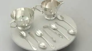 Sterling Silver Afternoon Tea Set - Art Deco - Antique Edwardian - AC  Silver (A6987)
