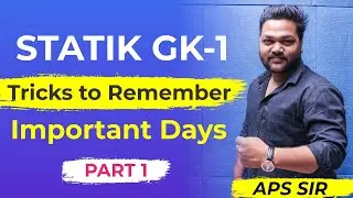 STATIC GK | Tricks to Remember Important Days Part-1 | by APS Sir | StudyLAB