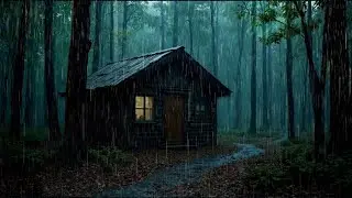 Relax and Sleep with Rain Sounds &ndash; Light Rain at Forest Cabin Night