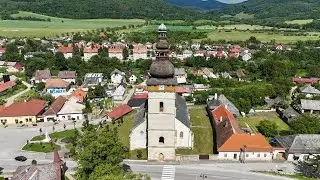 Štítnik- kostol a vodný hrad - pohľad zhora