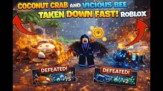 Coconut crab and vicious bee taken down fast! Beesmas In Bee Swarm Simulator | Roblox!