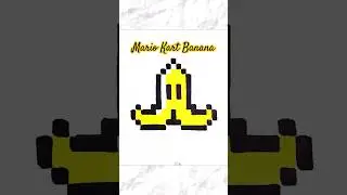 DRAWING A MARIO KART BANANA! 🍌- Hand Drawn Pixel Art #banana #mariokart #pixelart
