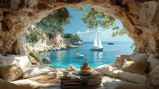 ☕📖🌊 Cozy Morning in a Seaside Cave | A Peaceful Retreat with Coffee, Book & Gentle Waves