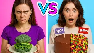 GOOD FOOD vs BAD FOOD CHALLENGE &mdash; SURPRISE TASTES & REACTIONS! 🍏🍕 | 123 GO!