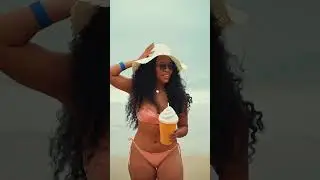Curvy African Model on the Beach