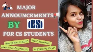 Major Announcements made by ICSI for CS Students ☺ #cs #companysecretary #icsi