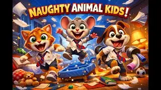 Naughty Animal Kids 😄 School to Night Chaos #viral #cartoon #kidsvideo #funny #bacchokecartoon