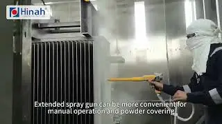 Hinah design powder coating line for big transformer #powdercoating #machine #manufacturing