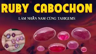 Ruby cabochon l&agrave;m nhẫn nam c&ugrave;ng TahiGems #ruby