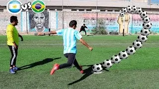 ARGENTINA vs BRASIL ⚽️ Retos de futbol ÉPICOS!!! COPA AMÉRICA!!!