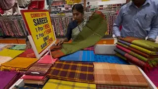 The Chennai Silks Aarani cottons South cotton Linen Kora Soft Silks Combo Sarees | Rs.495 To 895 