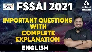 FSSAI Recruitment 2021 | English | Important Questions with Complete Explanation  | Day 3