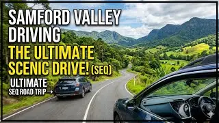 4K Samford valley driving. Beautiful landscape