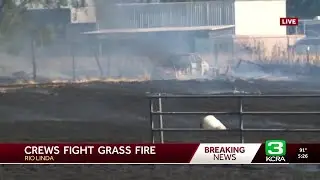 Grass fire threatens structures in Sacramento County, forward progress stopped