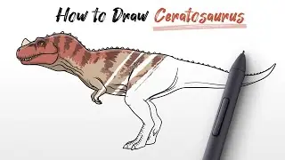 How to Draw Ceratosaurus dinosaur from Jurassic World: Camp Cretaceous easy Step By Step