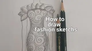 How to draw fashion sketch..easy#trending #art #fashionsketch #fashion #costumedesign 