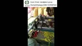 packge knotless net sealing bottom machine,bath ball net machine for toys ,vegetable ,garlic packing