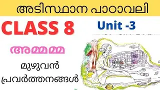 Class 8 Adisthana Padavali Unit 3 അമ്മമ്മ explanation and full activities| Ammamma full activities 
