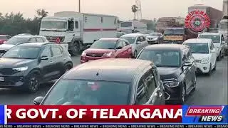 Sankranti Rush Heavy Traffic at Panthangi Toll Plaza on Hyderabad&ndash;Vijayawada Highway