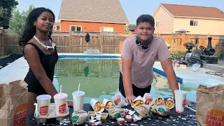 #Food Challenge|Rock,Paper,Scissors Challenge | Pool Edition | Brother vs Sister #foodie #challenge