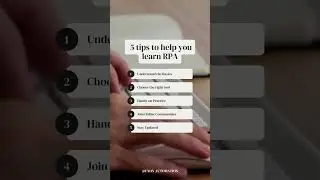 5 tips to help you learn RPA #rpa #roboticprocessautomation #uipath #ai #automation #rpadeveloper