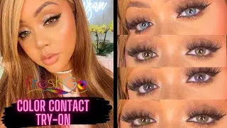 FRESHGO COLOR CONTACT TRY-ON - 7 COLORS 🤩 AFFORDABLE LENSES PERFECT FOR DARK EYES👀