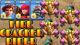 Root Rider & Firecracker Attack Strategy With Battle Drill!! 10 Root Rider + 10 Firecracker | TH16